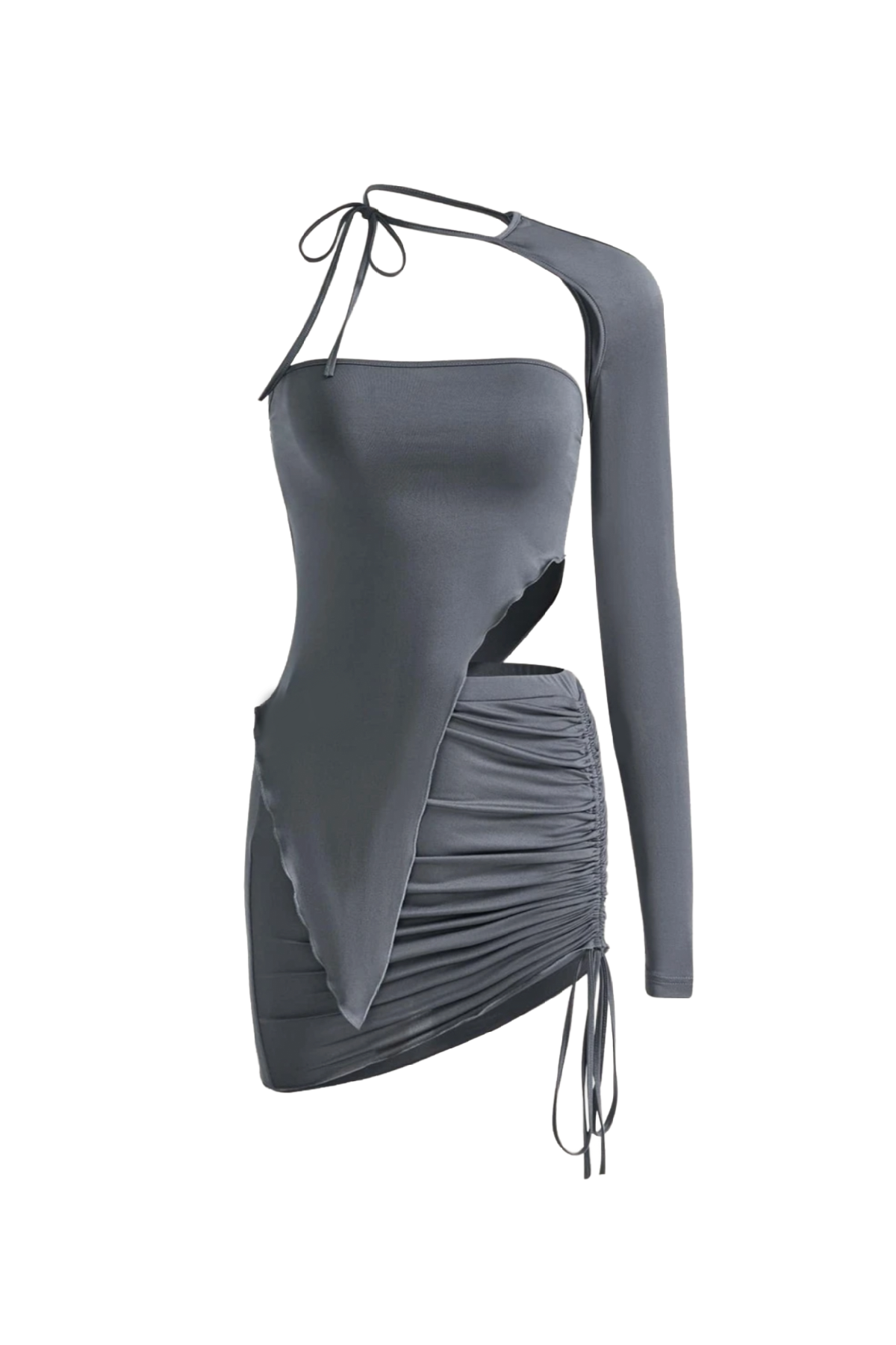 Ursa Asymmetric Long Sleeve Tube Set (Charcoal Grey)