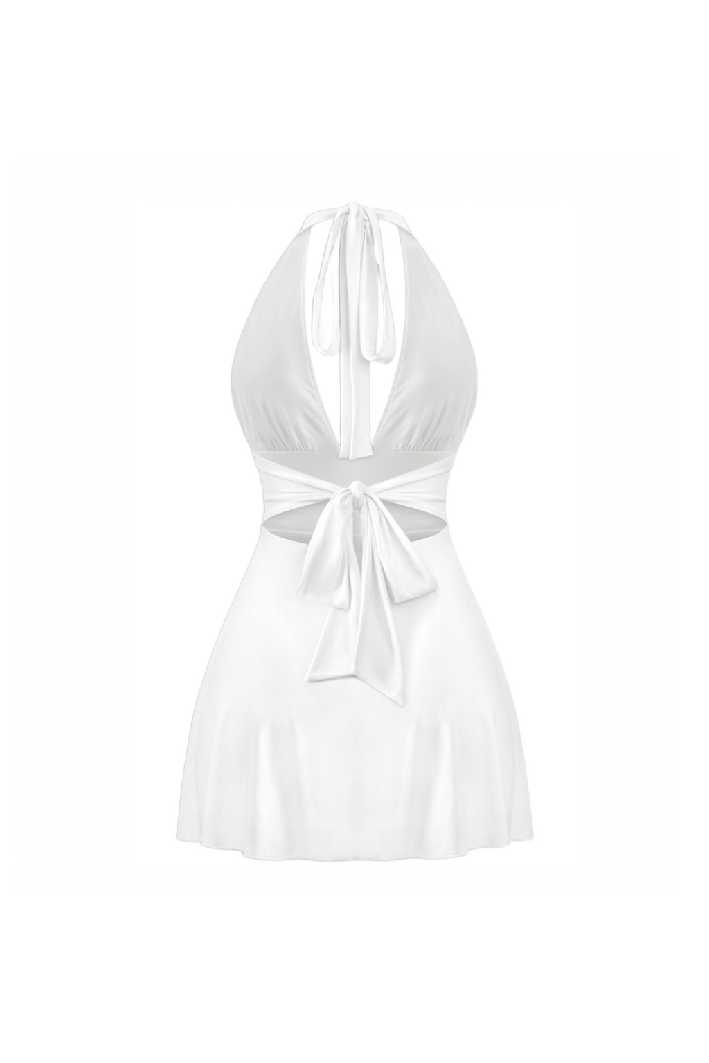 Winter Halter Mini Dress (White)