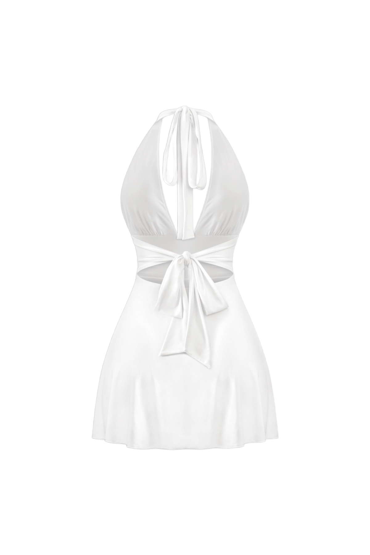 Winter Halter Mini Dress (White)