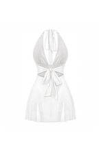 Load image into Gallery viewer, Winter Halter Mini Dress (White)