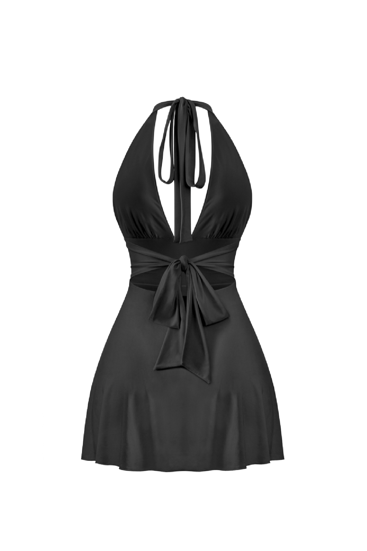 Winter Halter Mini Dress (Black)