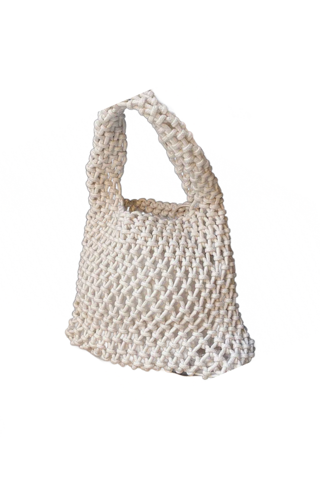 Mini Woven Knit Tote Bag (Ivory)
