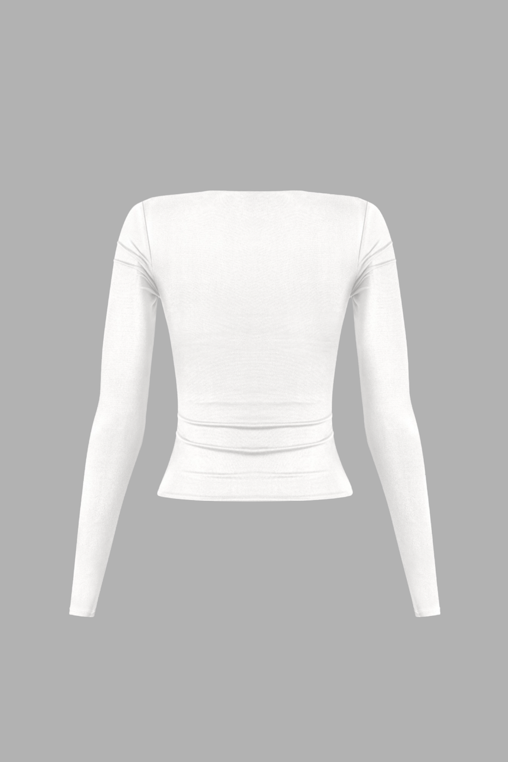 Cassie Long Sleeve Scoop Neck Top (White)