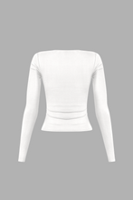 Load image into Gallery viewer, Cassie Long Sleeve Scoop Neck Top (White)