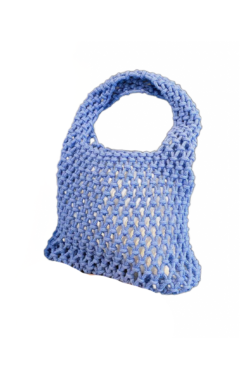 Mini Woven Knit Tote Bag (Blue)