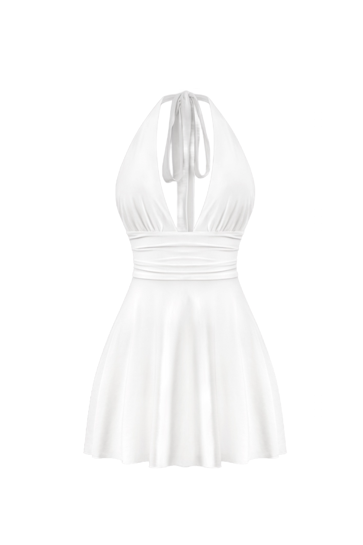 Winter Halter Mini Dress (White)
