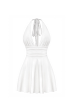 Load image into Gallery viewer, Winter Halter Mini Dress (White)