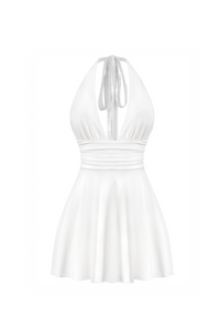 Winter Halter Mini Dress (White)