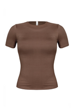 Load image into Gallery viewer, Shar Round Neck Basic Top (Chocolate Brown)