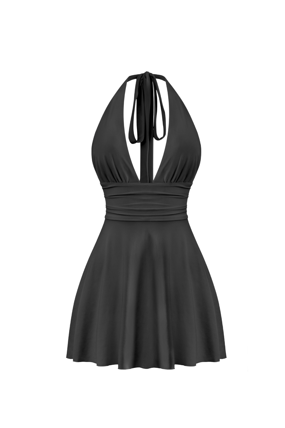 Winter Halter Mini Dress (Black)