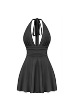 Load image into Gallery viewer, Winter Halter Mini Dress (Black)