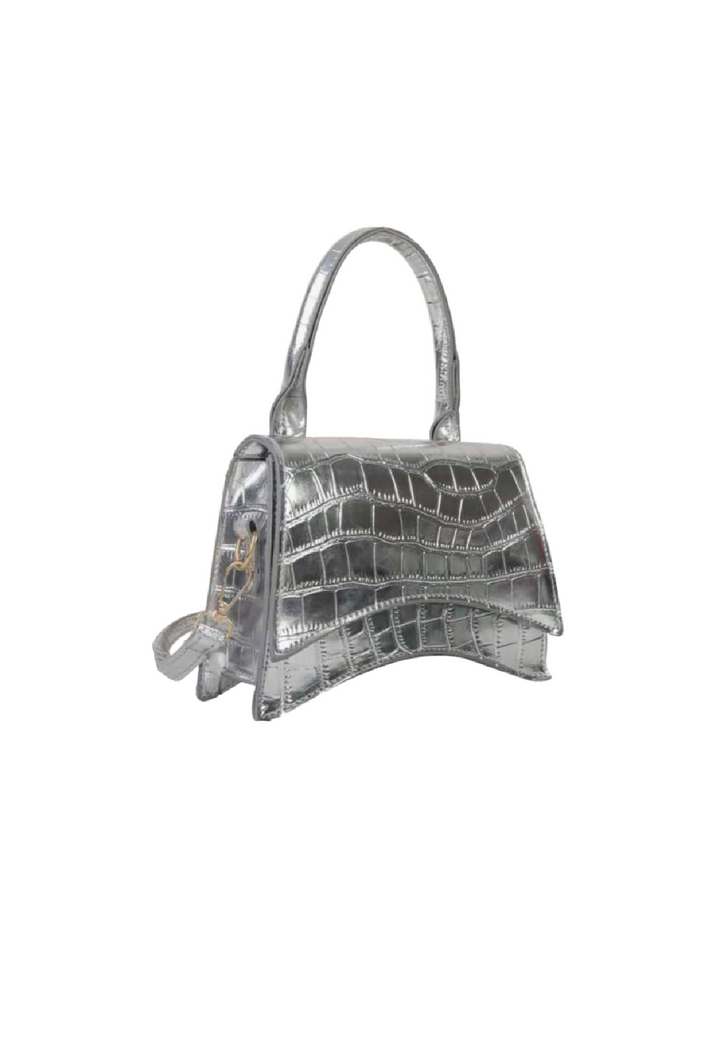 Eon Hourglass Croc Bag (Silver)