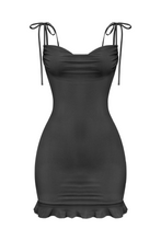 Load image into Gallery viewer, Jaylin Cowl Mini Dress  (Black)