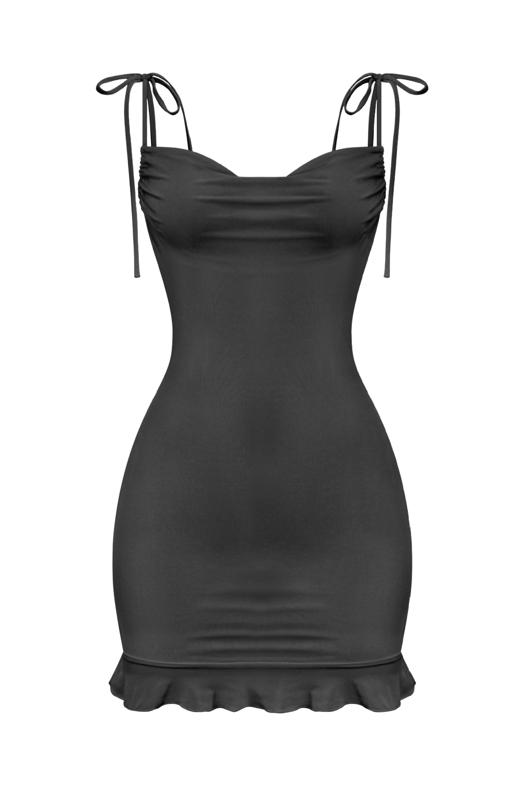 Jaylin Cowl Mini Dress  (Black)