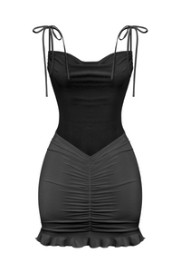 Jaylin Cowl Mini Dress  (Black)