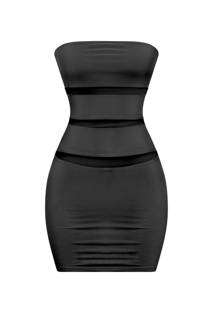 Liv Cutout Mini Tube Dress (Black)