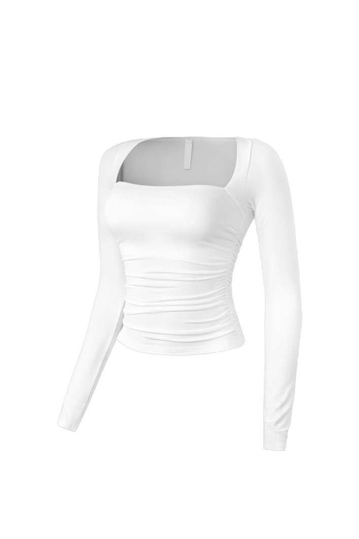 Anette Ruched Top (White)