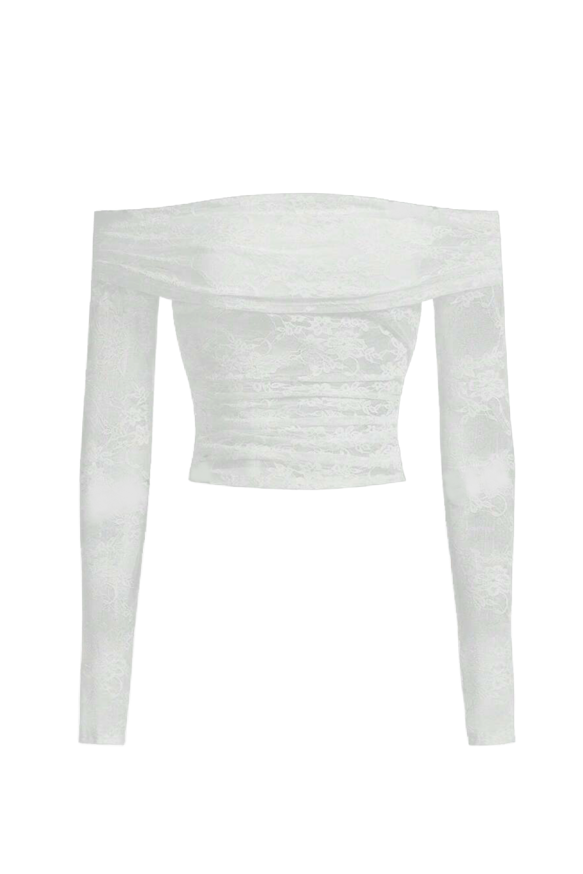 Paislee Long Sleeve Lace Top (White)