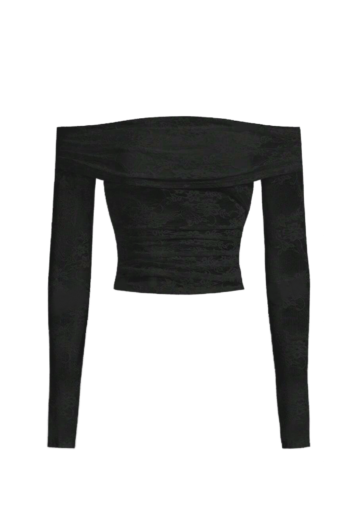 Paislee Long Sleeve Lace Top (Black)
