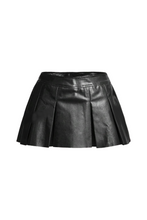Load image into Gallery viewer, Ariya Leather Pleated Skirt (Black)