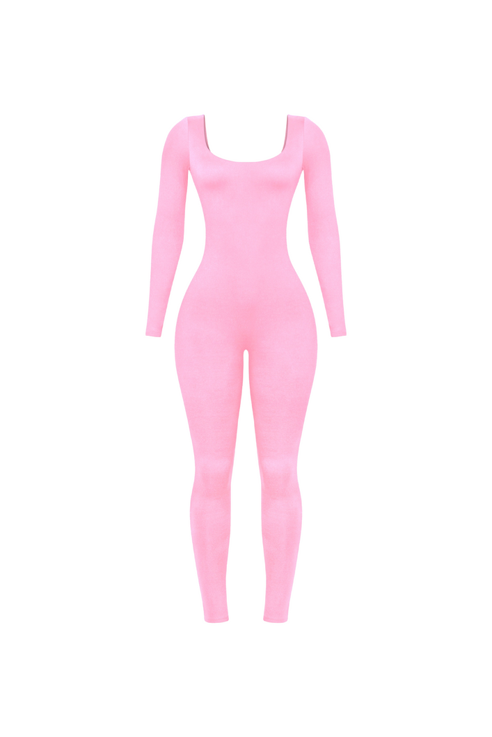 Yana L/S Scooped Neck Jumpsuit (Pink)