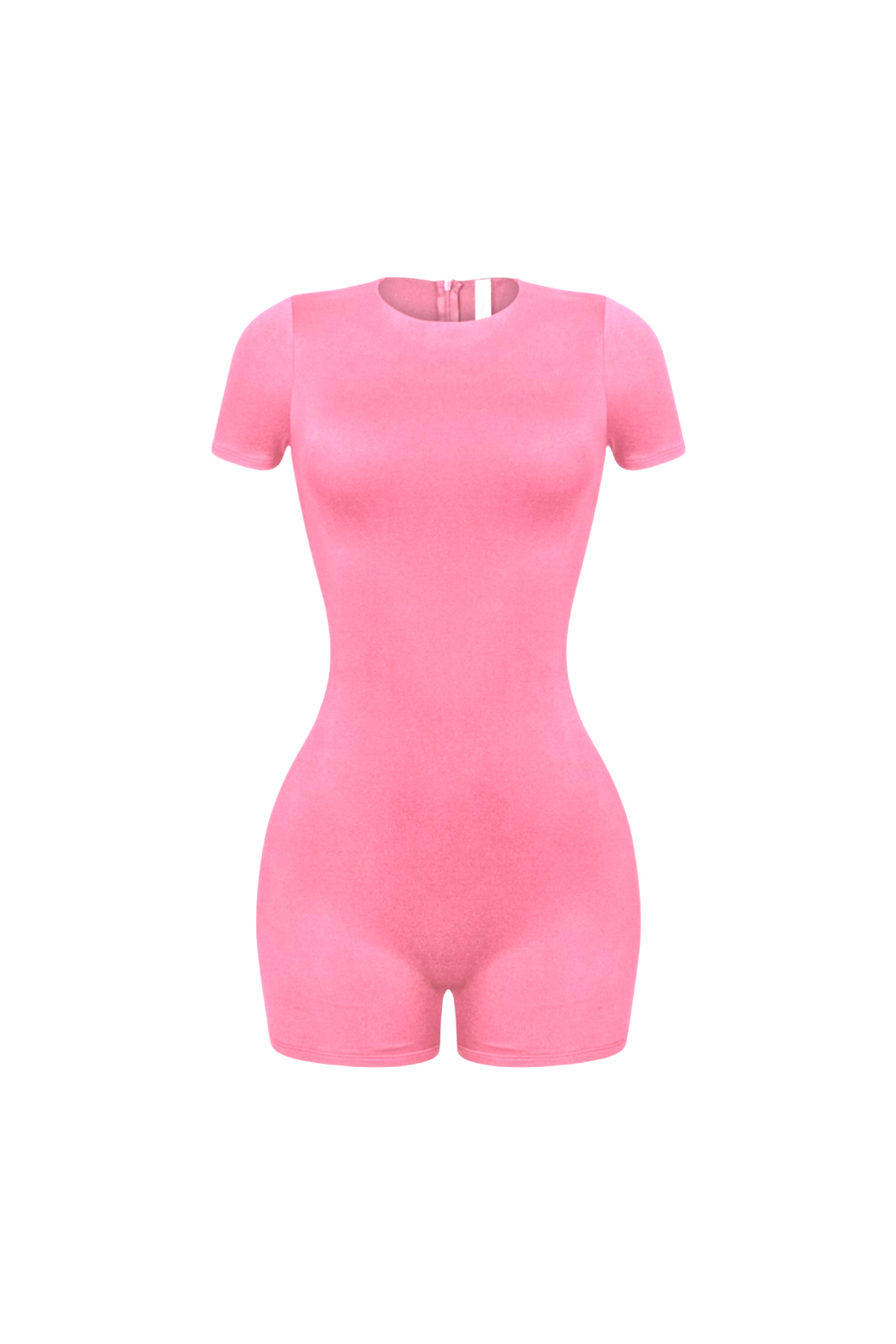 Jaxx Super Soft Mock Neck Romper (Hot Pink)