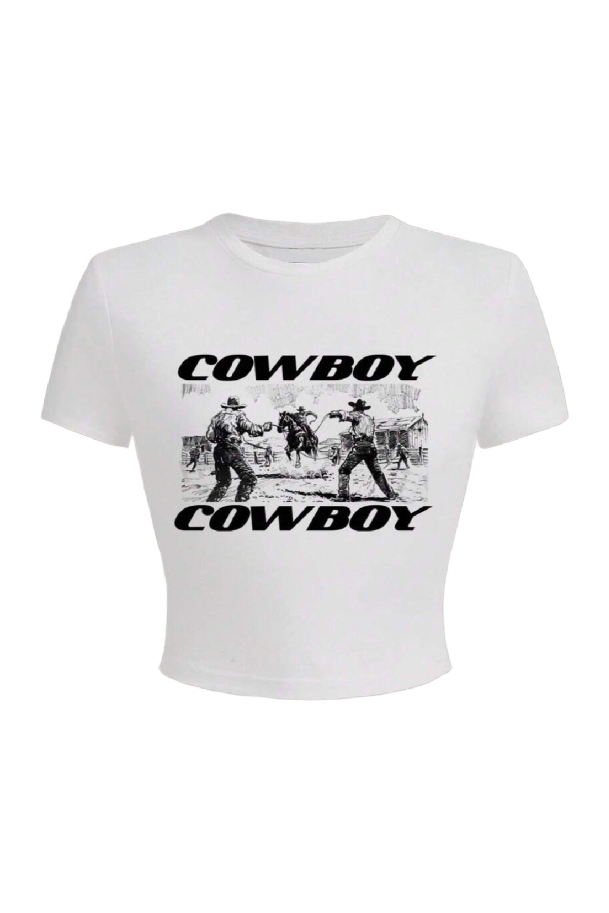 Cowboy Crop Top (White)