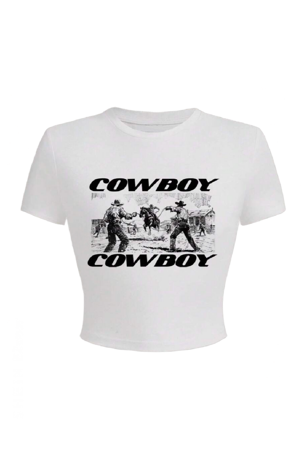 Cowboy Crop Top (White)