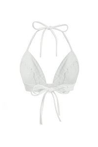 Wolf Backless Crop Top (White)