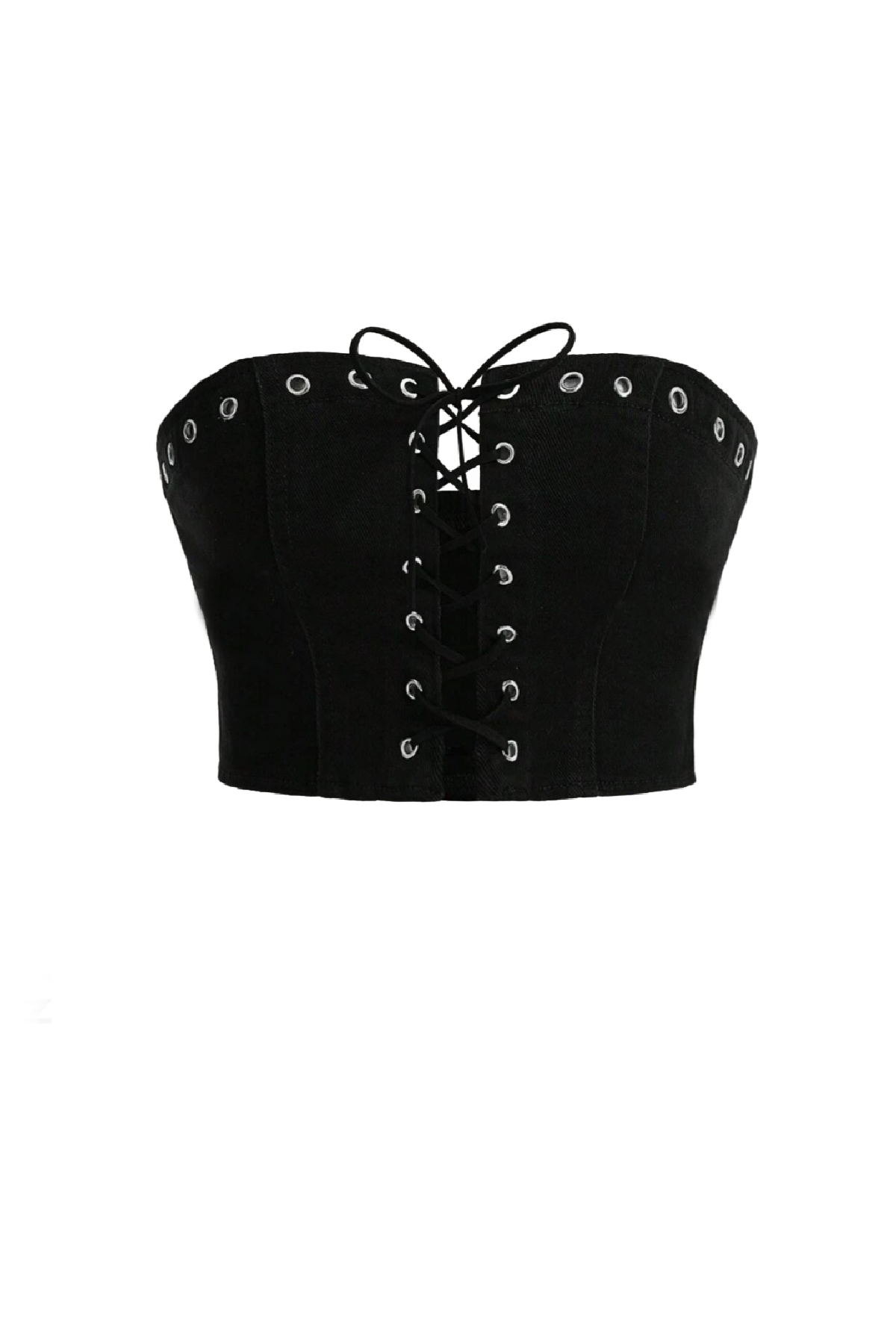 Lyric Denim Tube Top (Black)