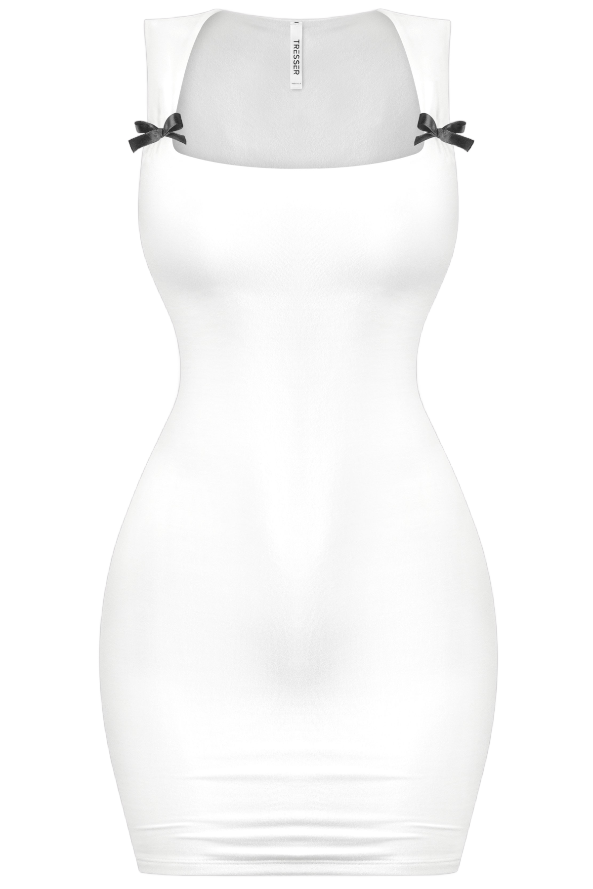 Leia Square Neck Mini Dress (White)