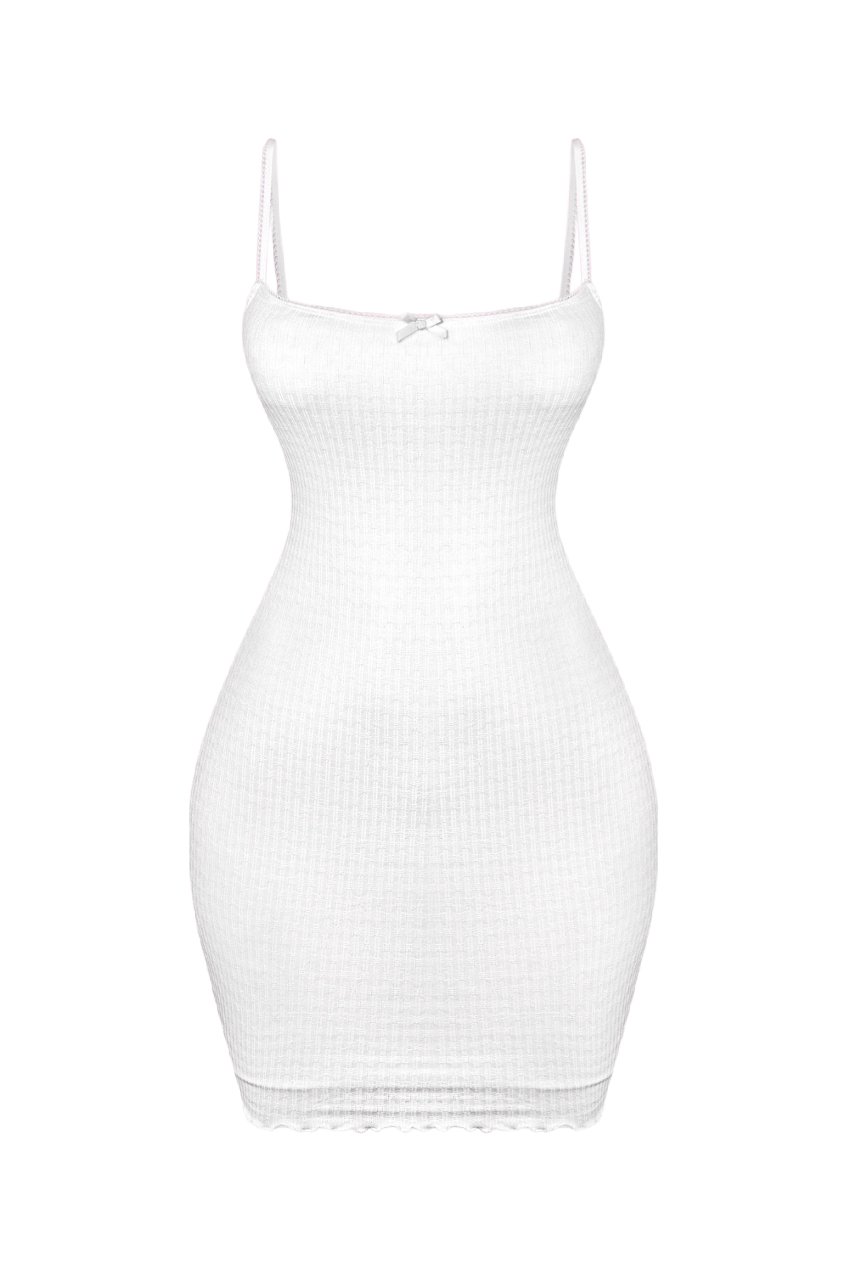 Maisie Ribbon Cami Mini Dress (White) #1935