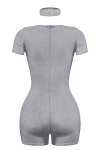 Luna Romper W/ Headband (Heather Grey)