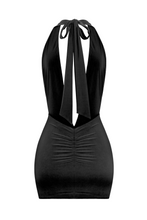 Load image into Gallery viewer, Dayana Deep V Mini Dress (Black)