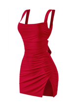 Load image into Gallery viewer, Dallas Side Slit Dress (Red)