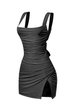 Load image into Gallery viewer, Dallas Side Slit Dress (Black)