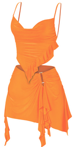 Euphoria Mini Skirt Set (Orange)