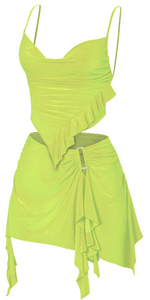 Euphoria Mini Skirt Set (Lime Green)