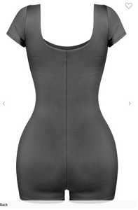 Bella Square Neck Romper (Black)