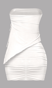 Zandria Ruched Skirt Set (Off White)