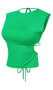 Lucy Open Back Top (Kelly Green)