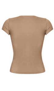 Cara Short Sleeve Top (Mocha)