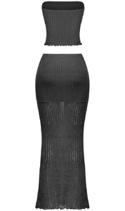 Parisa Maxi Skirt Set (Black)