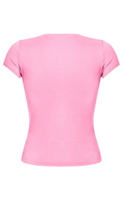 Cara Short Sleeve Top (Pink)