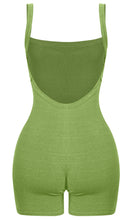 Load image into Gallery viewer, Ria Ribbed Open Back Romper (Pear Green)