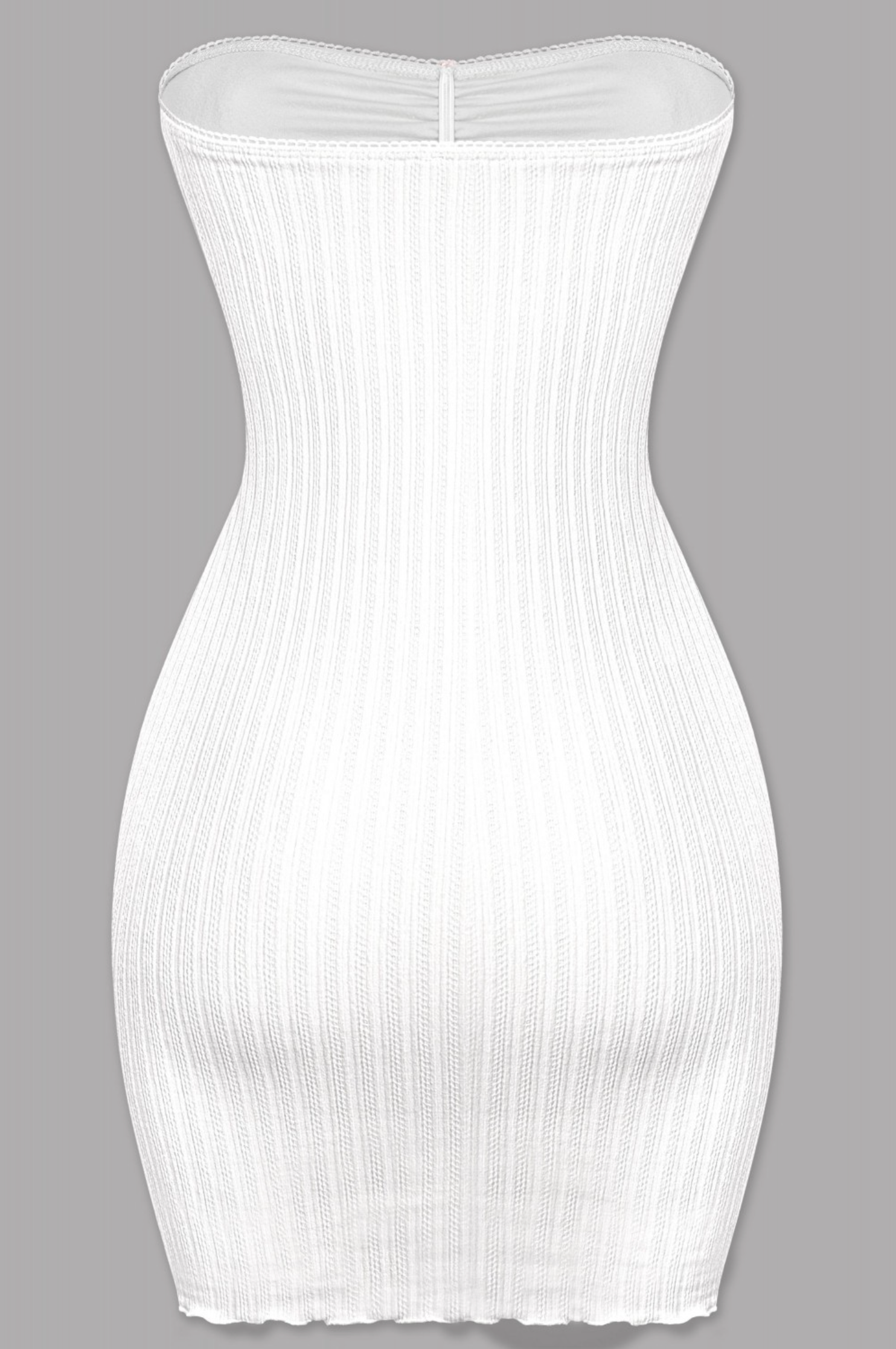 Keli Ribbed Tube Dress (White)