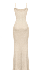 Meli Ribbed Maxi Dress (Oatmeal Brown)