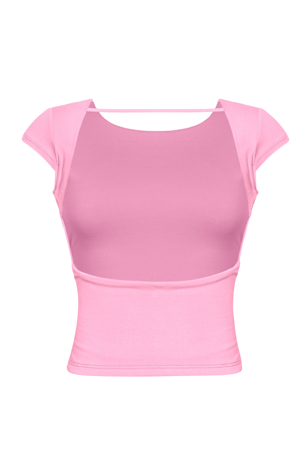 Karina Open Back Basic Crop Top (Pink)