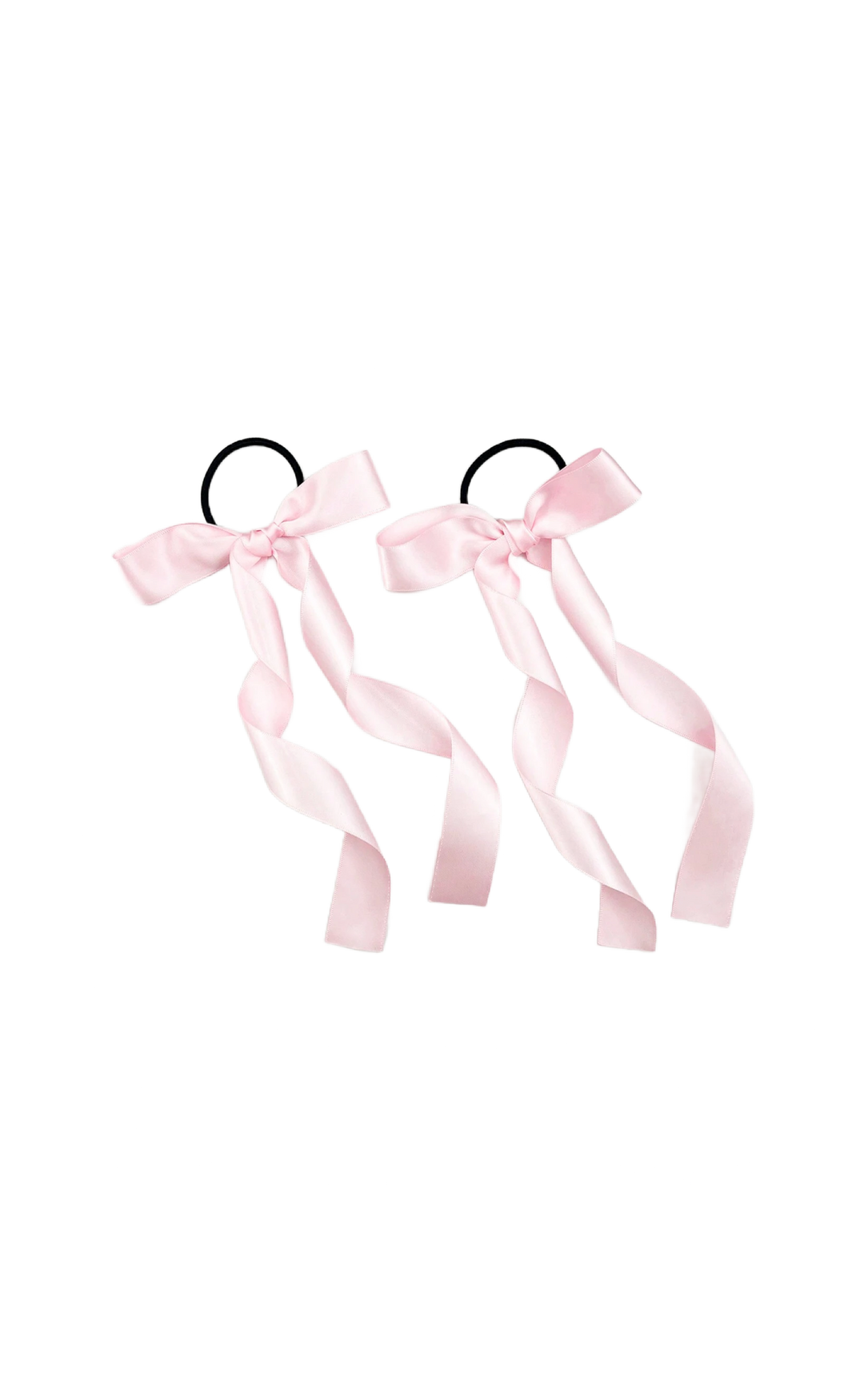 Dainty Bow Satin Hair Tie (Baby Pink)