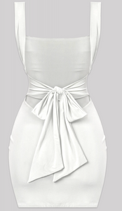 Dallas Side Slit Dress (White)